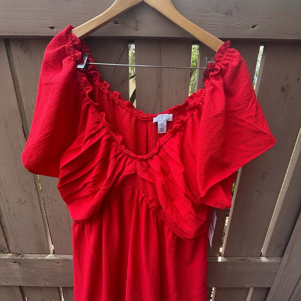 🎉NWT🎉 Red Ruffled Maxi Dress - Picture 6 of 16
